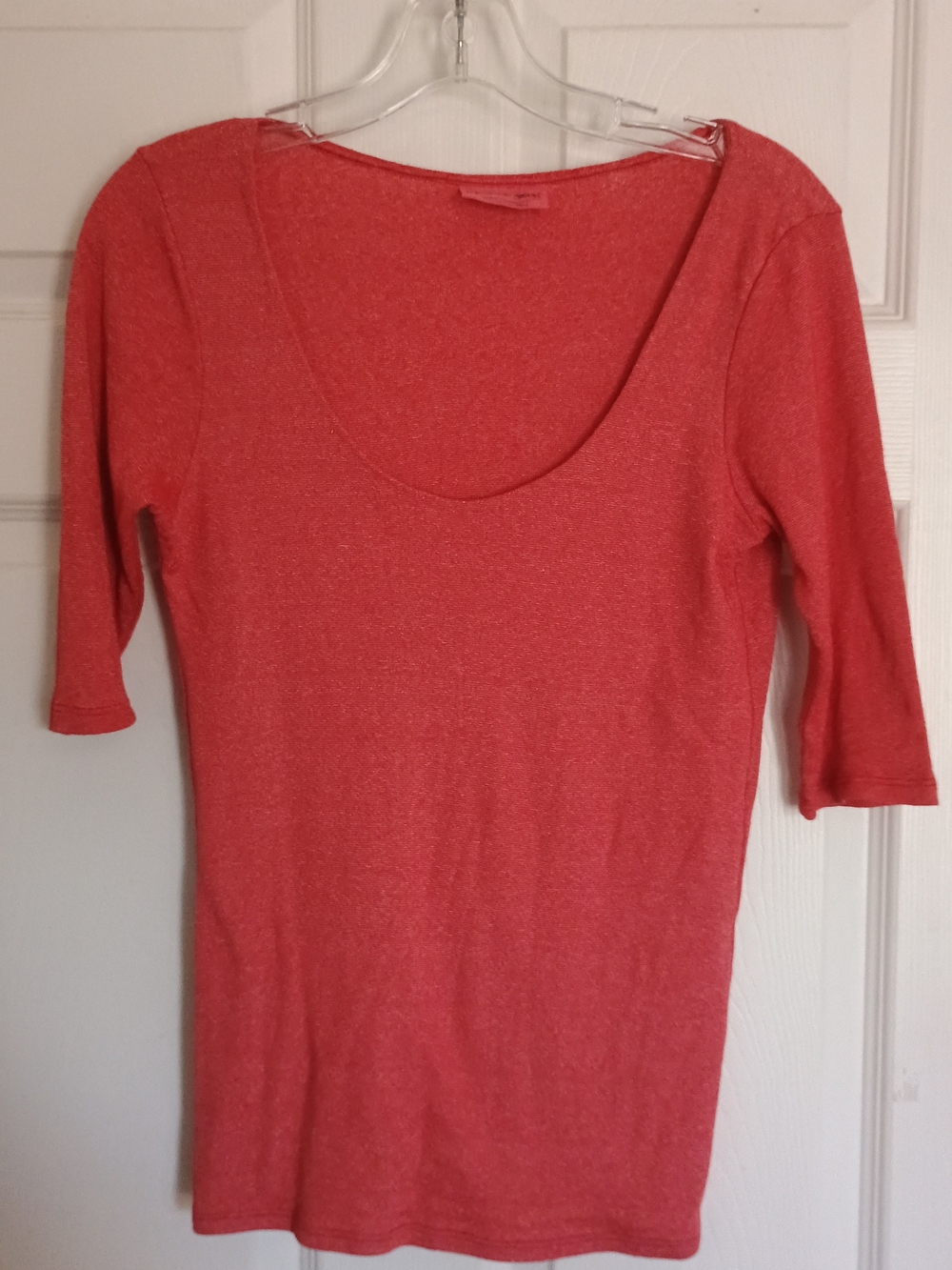 EUC Michael Stars Shine Dora 3/4 Sleeve Crew Neck Shirt Double Front OS